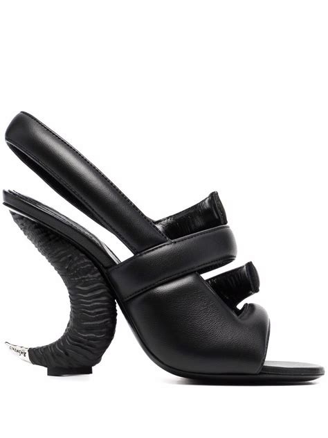 givenchy horn heel|Givenchy slides white and black.